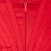 Loretta Red Satin Off Shoulder Dress