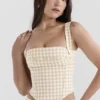 Lottie Gingerbread Gingham Corset