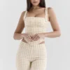 Lottie Gingerbread Gingham Corset