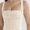 Lottie Gingerbread Gingham Corset