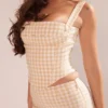 Lottie Gingerbread Gingham Corset