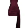 Loubella Mulberry Strapless Corset Dress