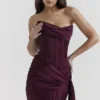Loubella Mulberry Strapless Corset Dress