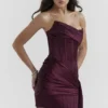 Loubella Mulberry Strapless Corset Dress