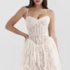 Louisa Vintage Cream Lace Mini Dress