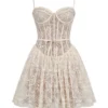 Louisa Vintage Cream Lace Mini Dress
