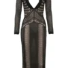 Loula Black Plunge Midi Dress