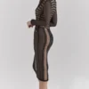 Loula Black Plunge Midi Dress