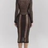 Loula Black Plunge Midi Dress