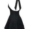 Loulette Black Halter Neck Bow Mini Dress