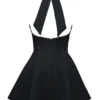Loulette Black Halter Neck Bow Mini Dress