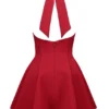 Loulette Red Halter Neck Bow Mini Dress