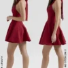 Loulette Red Halter Neck Bow Mini Dress