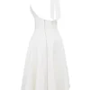 Loulou Ivory Halter Neck Midi Dress