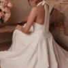 Loulou Ivory Halter Neck Midi Dress