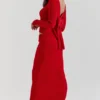 Lourdes Scarlet Cashmere Blend Maxi Skirt