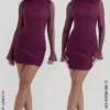 Lucasta Mulberry Gathered Mini Dress
