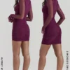 Lucasta Mulberry Gathered Mini Dress