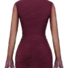 Lucasta Mulberry Gathered Mini Dress