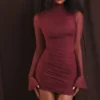 Lucasta Mulberry Gathered Mini Dress