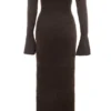 Lucena Espresso Knit Off Shoulder Dress