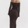 Lucena Espresso Knit Off Shoulder Dress