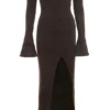 Lucena Espresso Knit Off Shoulder Dress