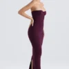 Lucia Grape Strapless Corset Maxi Dress