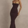 Lucia Grape Strapless Corset Maxi Dress
