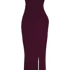 Lucia Grape Strapless Corset Maxi Dress