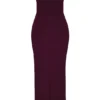 Lucia Grape Strapless Corset Maxi Dress