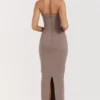 Lucia Taupe Strapless Corset Maxi Dress