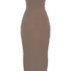 Lucia Taupe Strapless Corset Maxi Dress