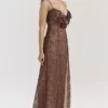 Lucianna Espresso Lace Maxi Dress
