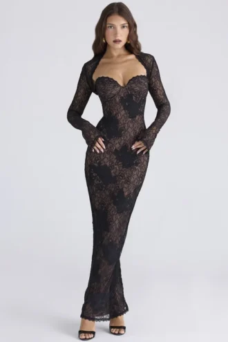 Lucienne Black Lace Maxi Dress – Limited Edition