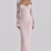 Lucienne Pink Lace Maxi Dress