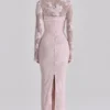 Lucienne Pink Lace Maxi Dress