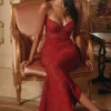 Lucienne Red Lace Embroidered Maxi Dress – Limited Edition