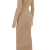 Lucille Camel Fuzzy Maxi Dress