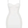 Lucinda White Ruched Corset Mini Dress