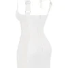 Lucinda White Ruched Corset Mini Dress