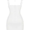 Lucinda White Ruched Corset Mini Dress