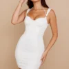 Lucinda White Ruched Corset Mini Dress