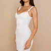 Lucinda White Ruched Corset Mini Dress