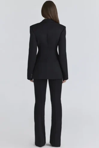 Luella Black Crepe Hourglass Blazer Jacket