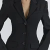 Luella Black Crepe Hourglass Blazer Jacket