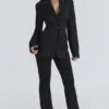 Luella Black Crepe Hourglass Blazer Jacket