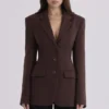 Luella Chocolate Crepe Hourglass Blazer Jacket