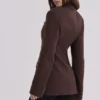 Luella Chocolate Crepe Hourglass Blazer Jacket