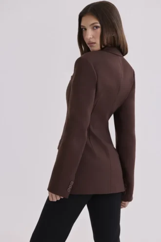 Luella Chocolate Crepe Hourglass Blazer Jacket